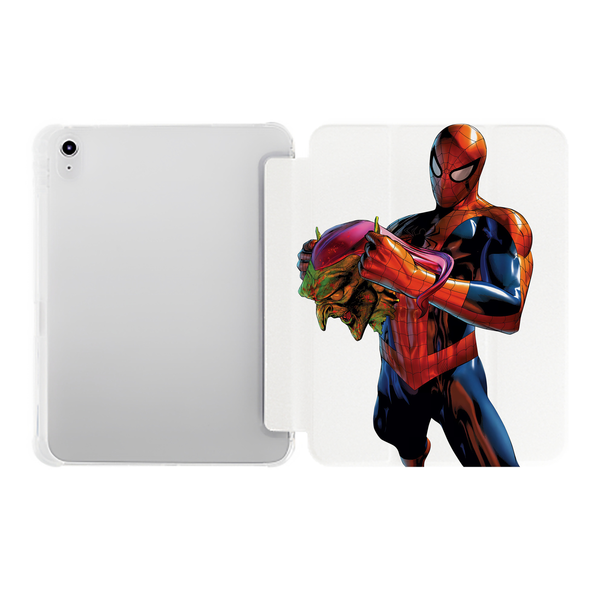 （画像用） Spider Man スパイダーマン IPad ケース ペン収納付き 三つ折りスタンド PUレザー×シリコン 対応機種9.5/10.5/10.9インチ